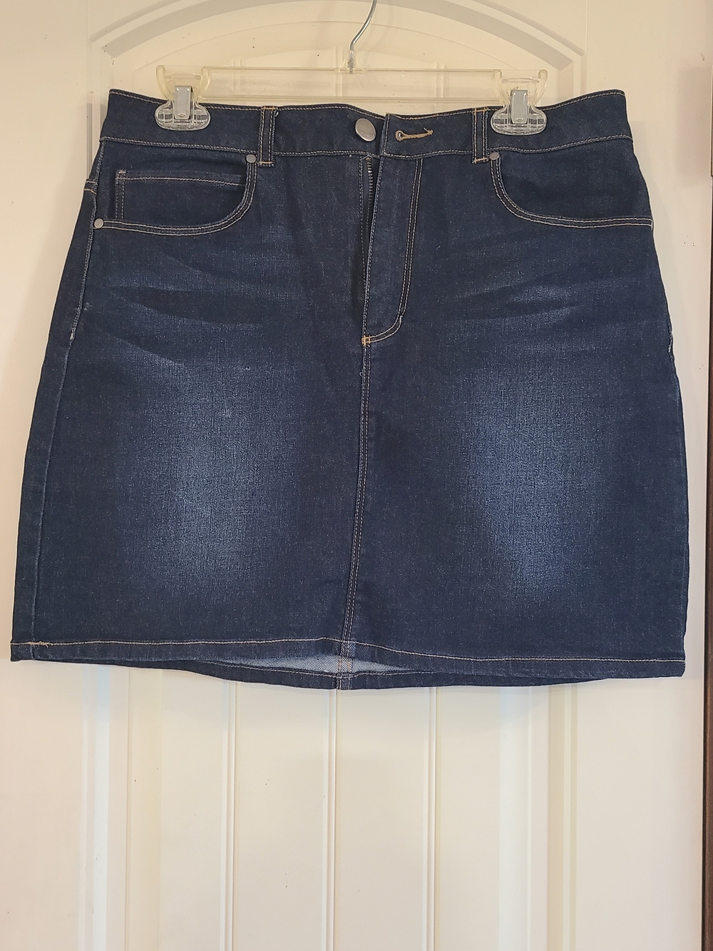 Dark Wash Denim Mini Skirt Size L